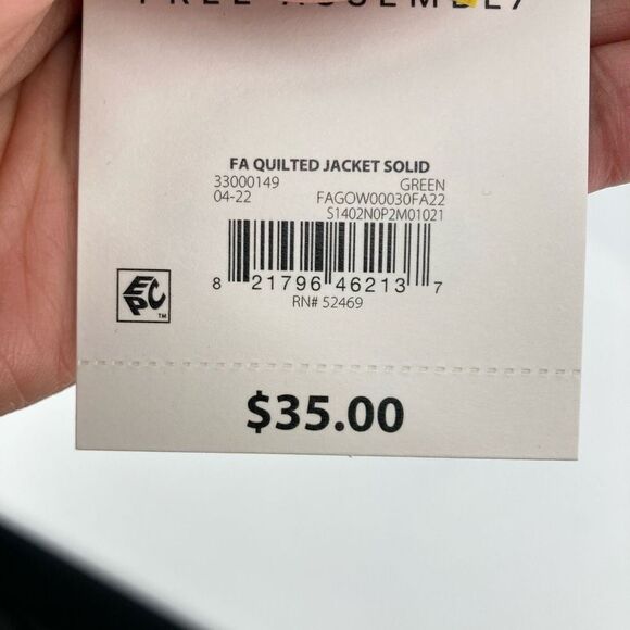 Free Assembly Girl’s Duck Green Lightweight Quilted Full Zip Jacket Medium 7/8 - Picture 14 of 15